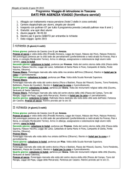 DATI PER AGENZIA VIAGGI (fornitura servizi) --------------------
