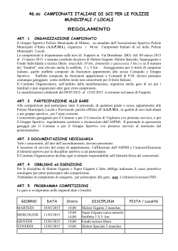Regolamento - Associazione Sportiva Polizie Municipali d`Italia