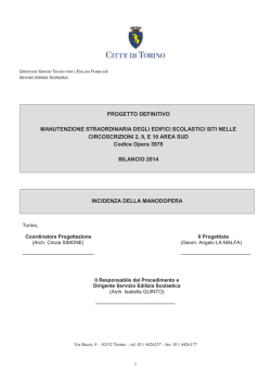 Incidenza della manodopera - Bandi on-line