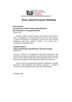 Donne e giovani fra guerra e Resistenza
