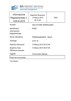 Informazione Regolamentata n. 1220-6-2015 - eMarket Storage