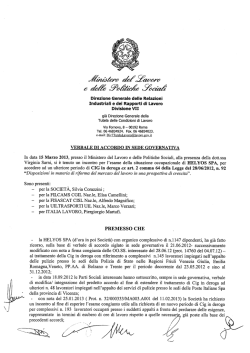 Helyos SpA - verbale di accordo ministeriale 15-03 - Filcams