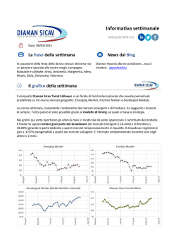 Informativa settimanale del 9 Marzo 2015