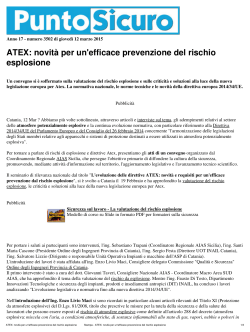 ATEX: novità per un`efficace prevenzione del rischio