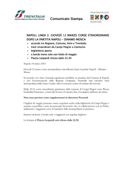 giovedì 12 marzo corse straordinarie dopo la partita Napoli