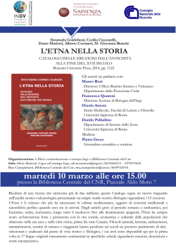 locandina Etna nella storia - Consiglio Nazionale delle Ricerche