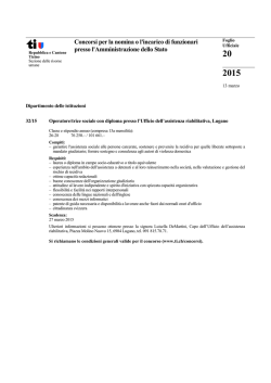 Operatore/trice sociale con diploma presso l`Ufficio dell`assistenza