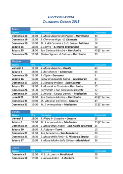 DIOCESI DI CASERTA CALENDARIO CRESIME 2015 Domenica 12