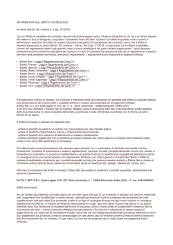 INFORMATIVA SUL DIRITTO DI RECESSO (ai sensi dell`art