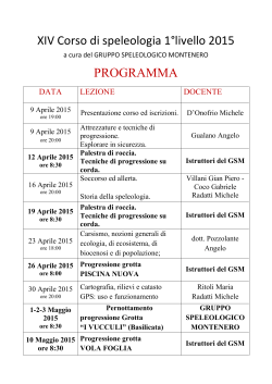 Programma provvisorio - Gruppo Speleologico Montenero