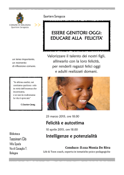 ESSERE GENITORI OGGI: EDUCARE ALLA FELICITA