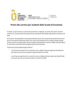 Premi alla carriera per studenti della Scuola di Economia