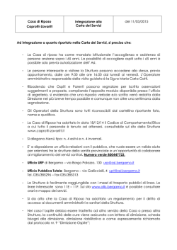 I) Integrazione alla Carta dei Servizi RSA/CDI