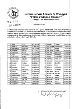 Lista convocazioni - CSA Felice Federico Casson
