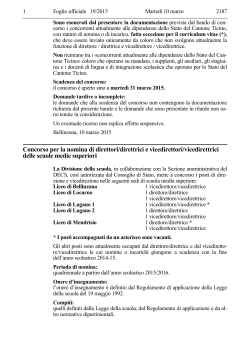 Bando di concorso - Repubblica e Cantone Ticino