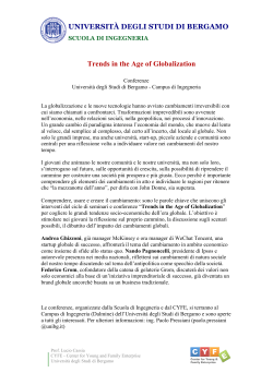 5 maggio Trends in the Age of Globalization: Federico Grom