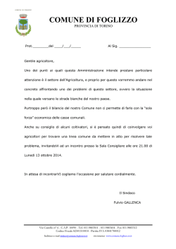 L`invito agli agricoltori