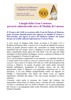 I luoghi della Gran Contessa: percorsi culturali nelle terre di Matilde