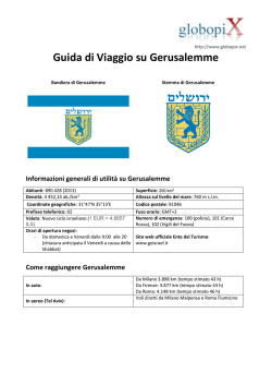 Guida di Viaggio su Gerusalemme - Servizi per Viaggiatori