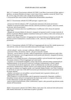 STATUTO ASS. CULT. ALCUBO Art. 1.- E` costituita l