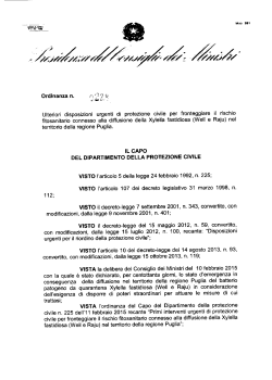 Ocdpc n. 228 dell`11 marzo 2015 - Dipartimento della Protezione