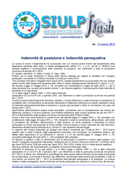 Indennit&agrave; di posizione e indennit&agrave; perequativa