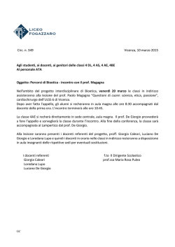 Circ. n. 349 Percorsi di Bioetica