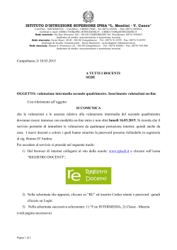 GUIDA INSERIMENTO VALUTAZIONI