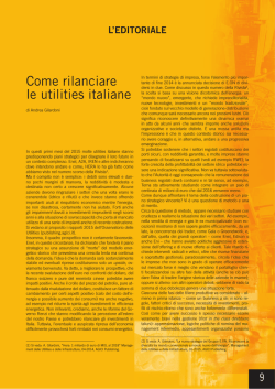 Editoriale 1/2015 - Management delle Utilities