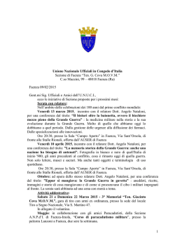 “Ten. G. Cova MOVM” C.so Mazzini, 99 – 48018 Faen