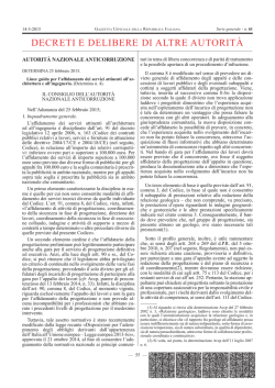 decreti e delibere di altre autorità