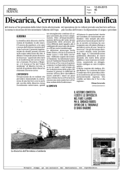 Discarica, Cerroni blocca la boniﬁca