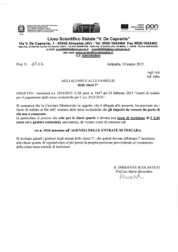 Iscrizioni a.s. 2014.15 &ndash; TASSE - Liceo Scientifico "V. De Caprariis