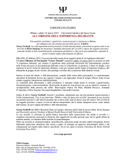 scarica il comunicato stampa - Centro Milanese di Psicoanalisi