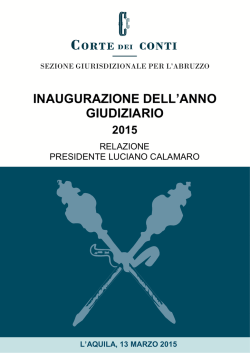 inaugurazione dell`anno giudiziario 2015