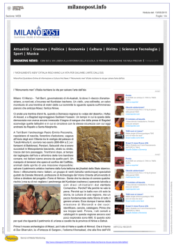 I "Monuments men" - Universit&agrave; di Udine