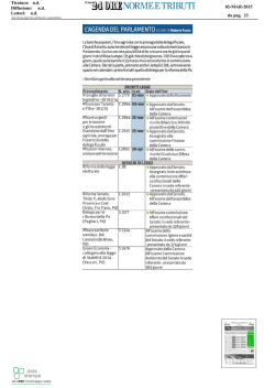 L`agenda del Parlamento