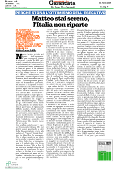 Matteo stai sereno, l`Italia non riparte