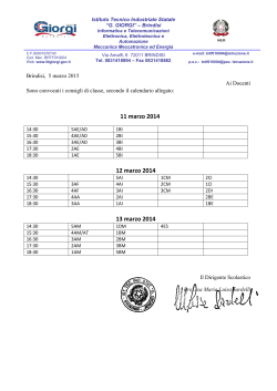 Calendario dei Consigli di classe MARZO 2015