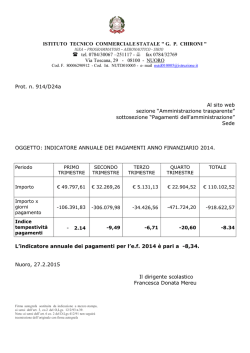 Indicatore tempestivit&agrave; pagamenti
