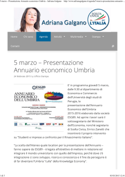 5 marzo - Presentazione Annuario economico Umbria