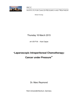 “Laparoscopic Intraperitoneal Chemotherapy: Cancer under
