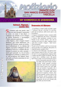 Domenica 8 Marzo - Parrocchia S.Marco Evangelista