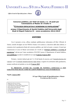 Avviso - Università degli Studi di Napoli Federico II