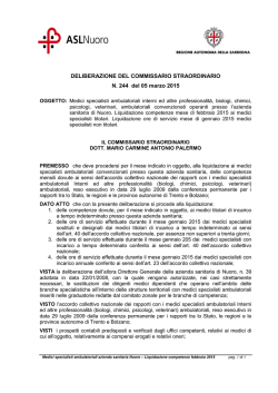 DELIBERAZIONE DEL COMMISSARIO