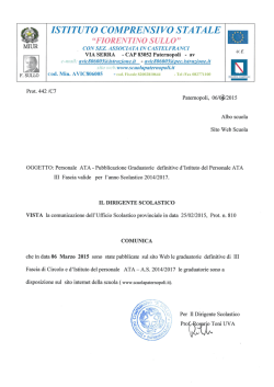 Pubblicazione graduatorie definitive di istituto personale ATA