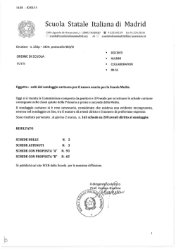 esiti del sondaggio cartaceo per il nuovo orario per la Scuola Media