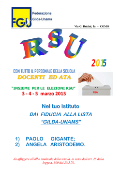 docenti ed ata - 16/01/2015 - Elezioni RSU 2015 CANDIDATI PER