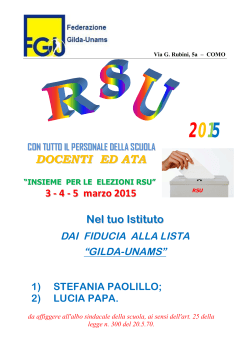docenti ed ata - 16/01/2015 - Elezioni RSU 2015 CANDIDATI PER