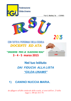 docenti ed ata - 16/01/2015 - Elezioni RSU 2015 CANDIDATI PER